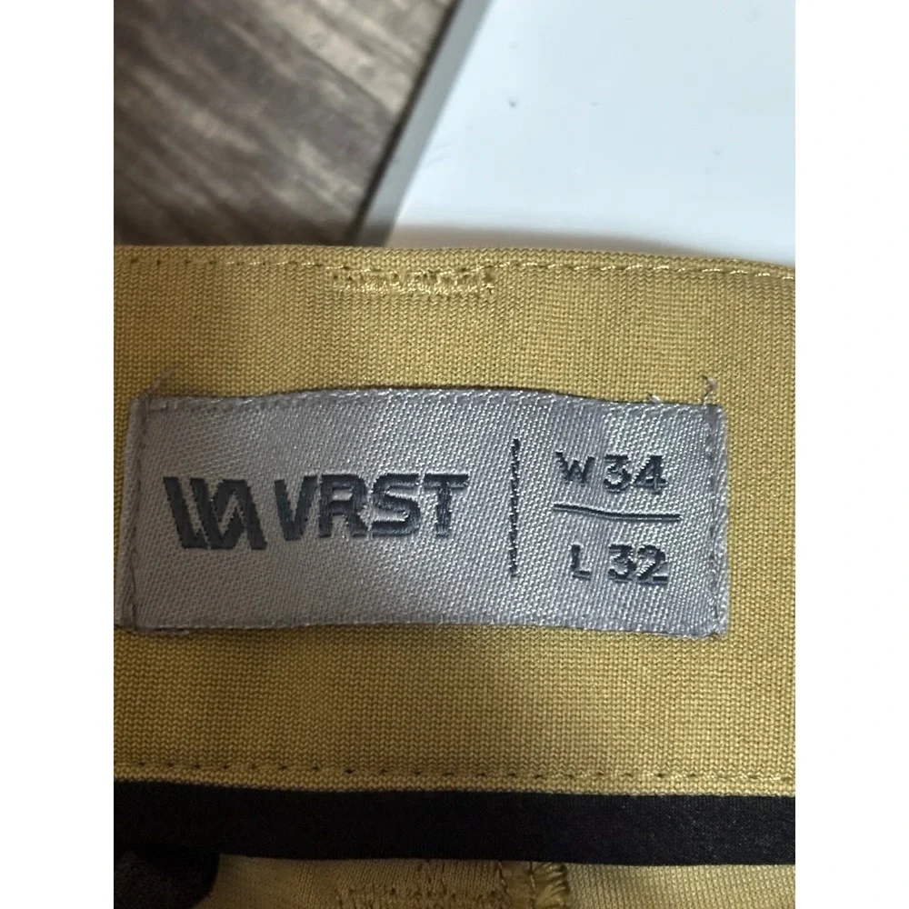 VRST Mens‎ Limitless 5-Pocket Slim Fit Pants Tan Khaki 34x32 MAX200445